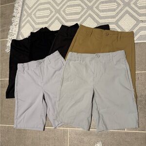Boys Medium Golf Dress Shorts - Black, Tan, Gray